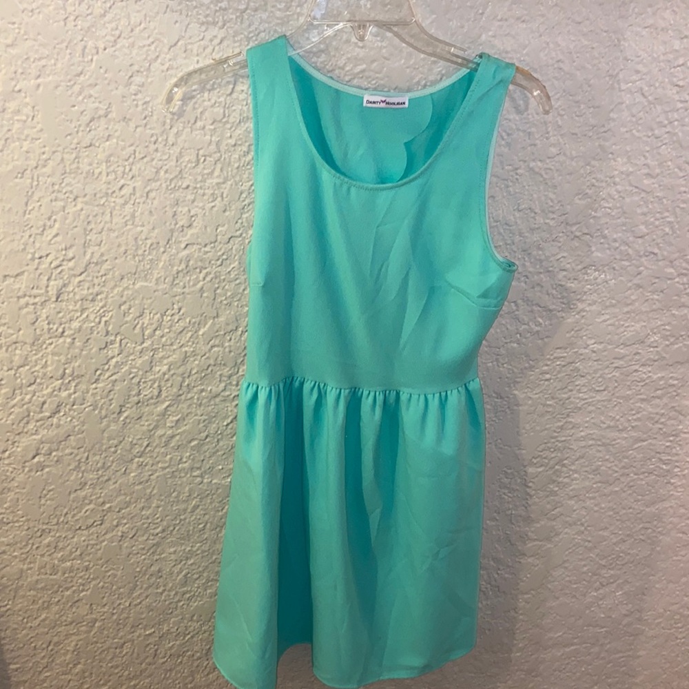 Dress (open back). Turquoise